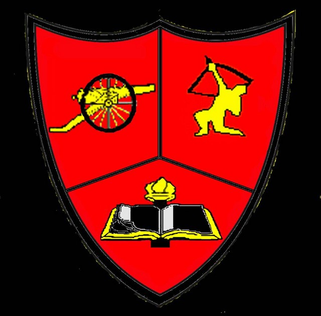 CENTRUL DE INSTRUIRE PENTRU ARTILERIE TERESTRA SI ARTILERIE ANTIAERIANA „IOAN VODA” - ecuson
(„IOAN VODA” Center of ground and air defence artillery)