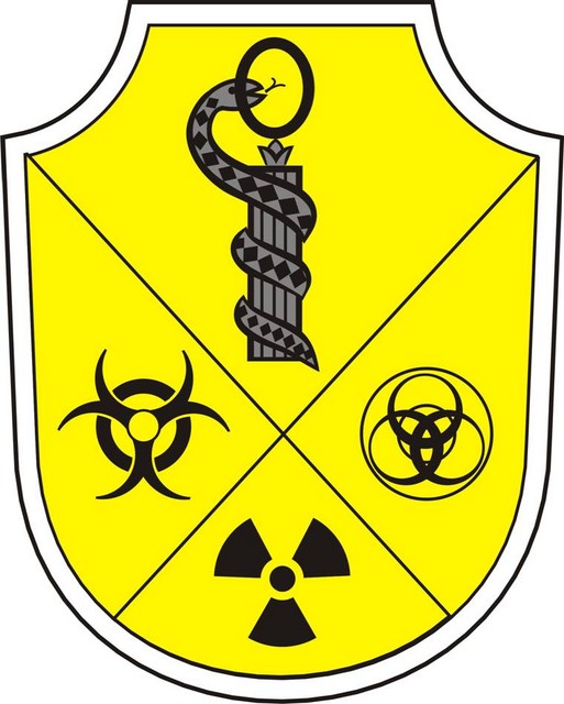 Centrul de cercetari stiintifice medico-militare Bucuresti - ecuson pt. uniforma mozaic de culori „desert”