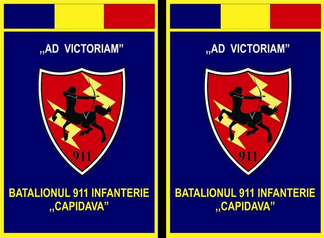 BATALIONULUI 911 INFANTERIE „CAPIDAVA” -  fanion (fata-verso)