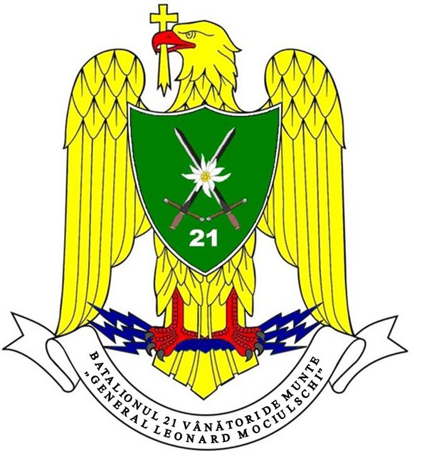 BATALIONUL 21 VANATORI DE MUNTE “GENERAL LEONARD MOCIULSCHI” - insemn heraldic