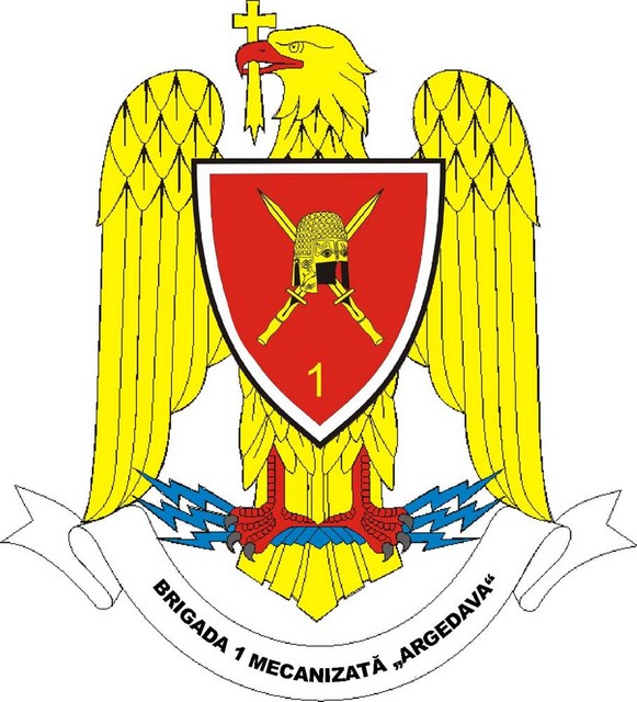 BRIGADA 1 MECANIZATA - insemn heraldic(1st Mechanized Brigade)