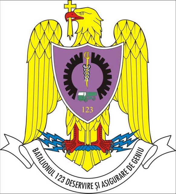 Batalionul 123 Deservire si Asigurare de Geniu - insemn heraldic