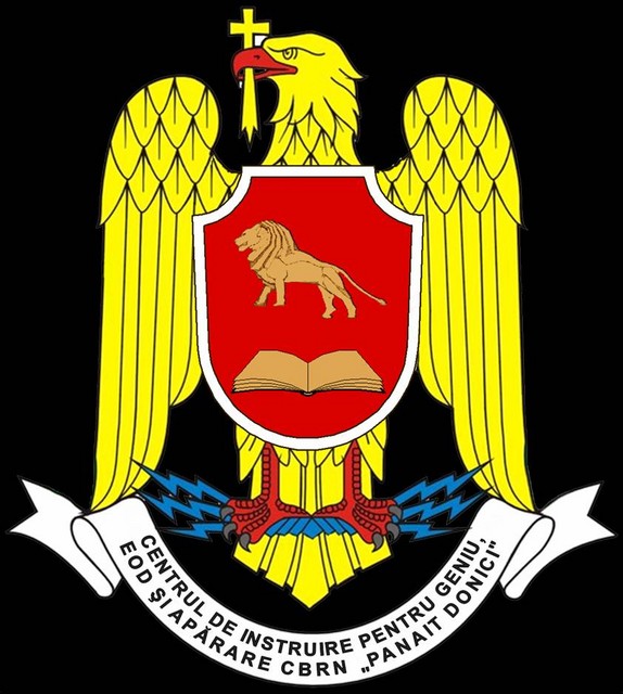 CENTRUL DE INSTRUIRE PENTRU GENIU, EOD SI APARARE CBRN „PANAIT DONICI” - insemn heraldic