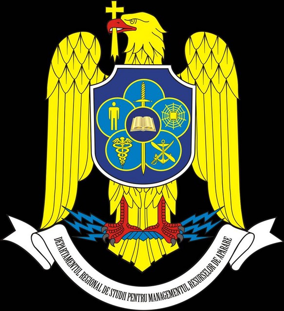 DEPARTAMENTUL REGIONAL DE STUDII PENTRU MANAGEMENTUL RESURSELOR DE APARARE (DRESMARA) - insemn heraldic