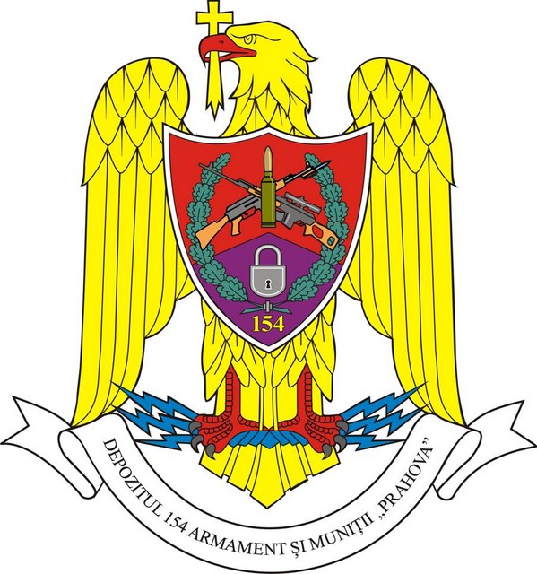 DEPOZITUL 154 ARMAMENT SI MUNITII „PRAHOVA”-insemn heraldic