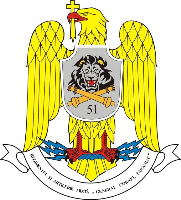 Regimentul 51 Artilerie Mixta ,,General Cornel Paraniac” - insemn heraldic