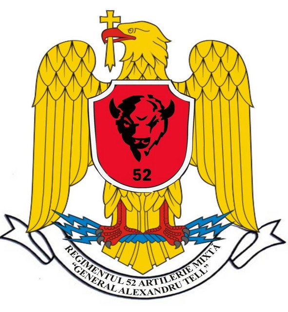 Regimentul 52 Artilerie Mixta „General Alexandru Tell”  - insemn heraldic