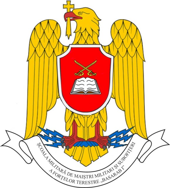 Scoala Militara de Maistri Militari si Sobofiteri a Fortelor Terestre „Basarab I” -insemn heraldi