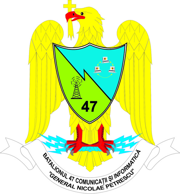 Batalionul 47 comunicatii si informatica „General Nicolae Petrescu“ - Insemn heraldic