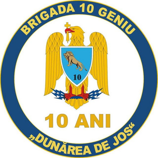 BRIGADA 10 GENIU „DUNAREA DE JOS” – insigna aniversara