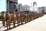 Ceremonia de plecare in misiune, in Teatrul de Operatii din Afganistan, a Batalionului 341 Infanterie Protecția Forței „Rechinii Albi