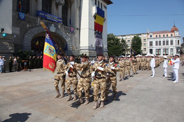 Ceremonia de plecare in misiune, in Teatrul de Operatii din Afganistan, a Batalionului 341 Infanterie Protecția Forței „Rechinii Albi
