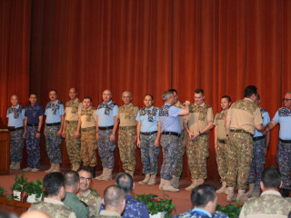 Ceremonia de înaintare în grad a unor cadre militare din Statul Major al Apărării, Comandamentul Forțelor Întrunite și Centrul Național Militar de Comandă (Nucleu) <br/> Foto: 