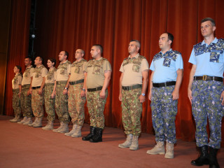 Ceremonia de înaintare în grad a unor cadre militare din Statul Major al Apărării, Comandamentul Forțelor Întrunite și Centrul Național Militar de Comandă (Nucleu) <br/> Foto: 