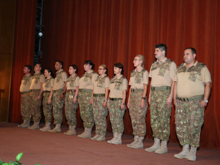 Ceremonia de înaintare în grad a unor cadre militare din Statul Major al Apărării, Comandamentul Forțelor Întrunite și Centrul Național Militar de Comandă (Nucleu) <br/> Foto: 