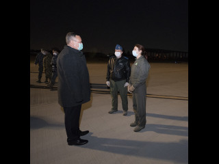 Al treilea transport aerian cu echipamente medicale din Coreea de Sud, cu o aeronavă C-17 Globemaster III Foto:Laurențiu Turoi