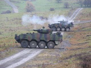 Verificarea funcțională a sistemului de armament al transportoarelor blindate pentru trupe PIRANHA V   Foto: