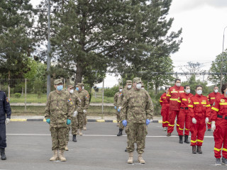 Aspecte de la întâmpinarea detașamentului, la Albița <br/> Foto: Turoi Laurențiu