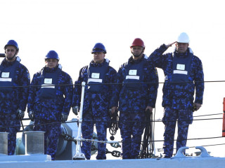 Sosirea vânătorului de mine M 270 „Sublocotenent Ion Ghiculescu” în portul militar Constanța Foto:Costel Pătrașcu