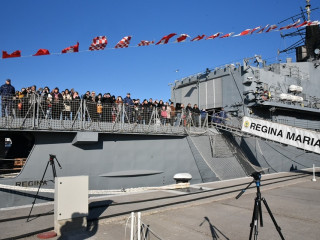 Sosirea vânătorului de mine M 270 „Sublocotenent Ion Ghiculescu” în portul militar Constanța Foto:Costel Pătrașcu