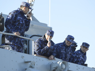 Sosirea vânătorului de mine M 270 „Sublocotenent Ion Ghiculescu” în portul militar Constanța Foto:Costel Pătrașcu