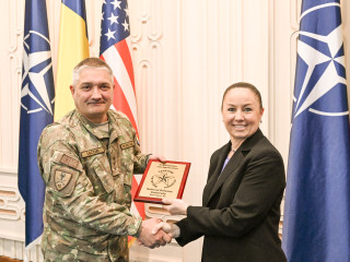 Cursanți ai Universității Naționale de Apărare a SUA, la Statul Major al Apărării  Foto:Alexandru Badea