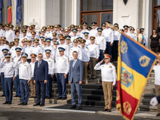 Ceremonie militară dedicată Zilei Imnului Național la sediul Ministerului Apărării Naționale  Foto:Laurențiu Turoi 