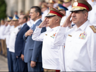 Ceremonie militară dedicată Zilei Imnului Național la sediul Ministerului Apărării Naționale  Foto:Laurențiu Turoi 