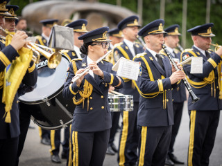 Ceremonie militară dedicată Zilei Imnului Național la sediul Ministerului Apărării Naționale  Foto:Laurențiu Turoi 