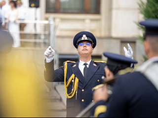 Ceremonie militară dedicată Zilei Imnului Național la sediul Ministerului Apărării Naționale  Foto:Laurențiu Turoi 
