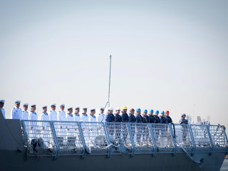 Ceremonie sosire Corveta „Contraamiral August Roman” – 261 în portul Constanța Foto:Laurențiu Turoi