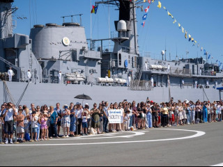 Ceremonie sosire Corveta „Contraamiral August Roman” – 261 în portul Constanța Foto:Laurențiu Turoi